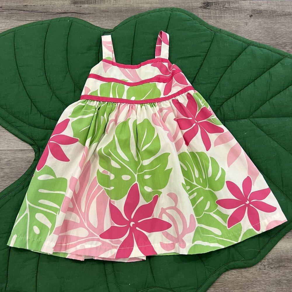 RJC Hawaii Toddler 2 Tiare Monstera Aloha Print Dress Floral